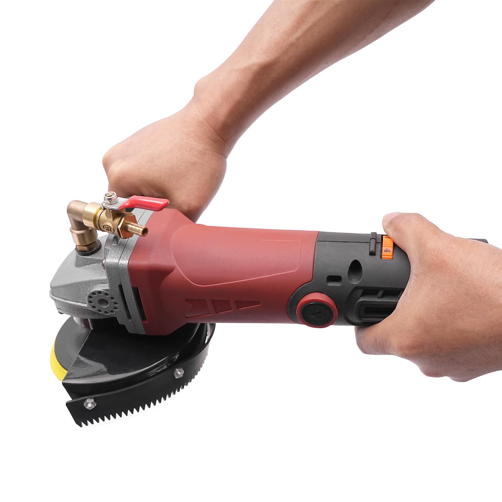 OUKANING Lucidatrice per pietra bagnata, 100 mm/4 pollici, 860 W, lucidatrice a umido 5000UPM, mini lucidatrice a 6 velocità, con disco abrasivo per granito/marmo/cemento/pietra