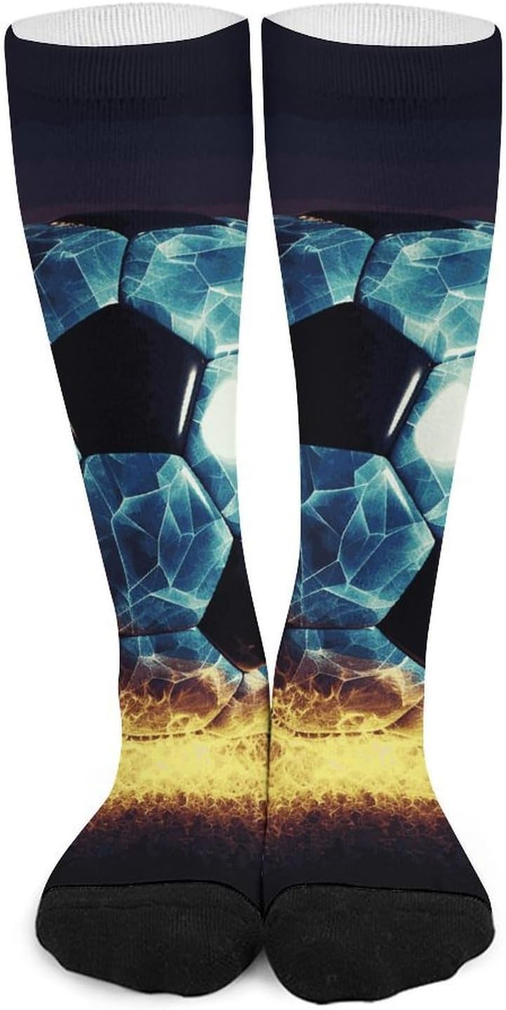 Cool Soccer Ball Knee High Soccer Socks Moisture Wicking