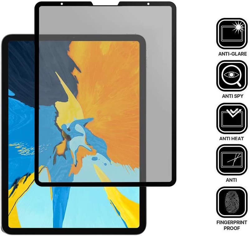 Habyby iPad Pro 12.9 Fully Removable Privacy Screen Protector Filter, Anti-Spy Anti-Glare Filter [Compatible with Apple Pencil][Landscape Privacy] Privacy Filter for ipad pro 12.9 2020/2018