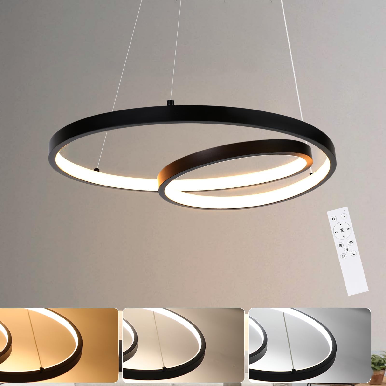 GaoHX LED Ring Hängelampe Dimmbar | Moderne Pendelleuchte Für Esszimmer & Wohnzimmer