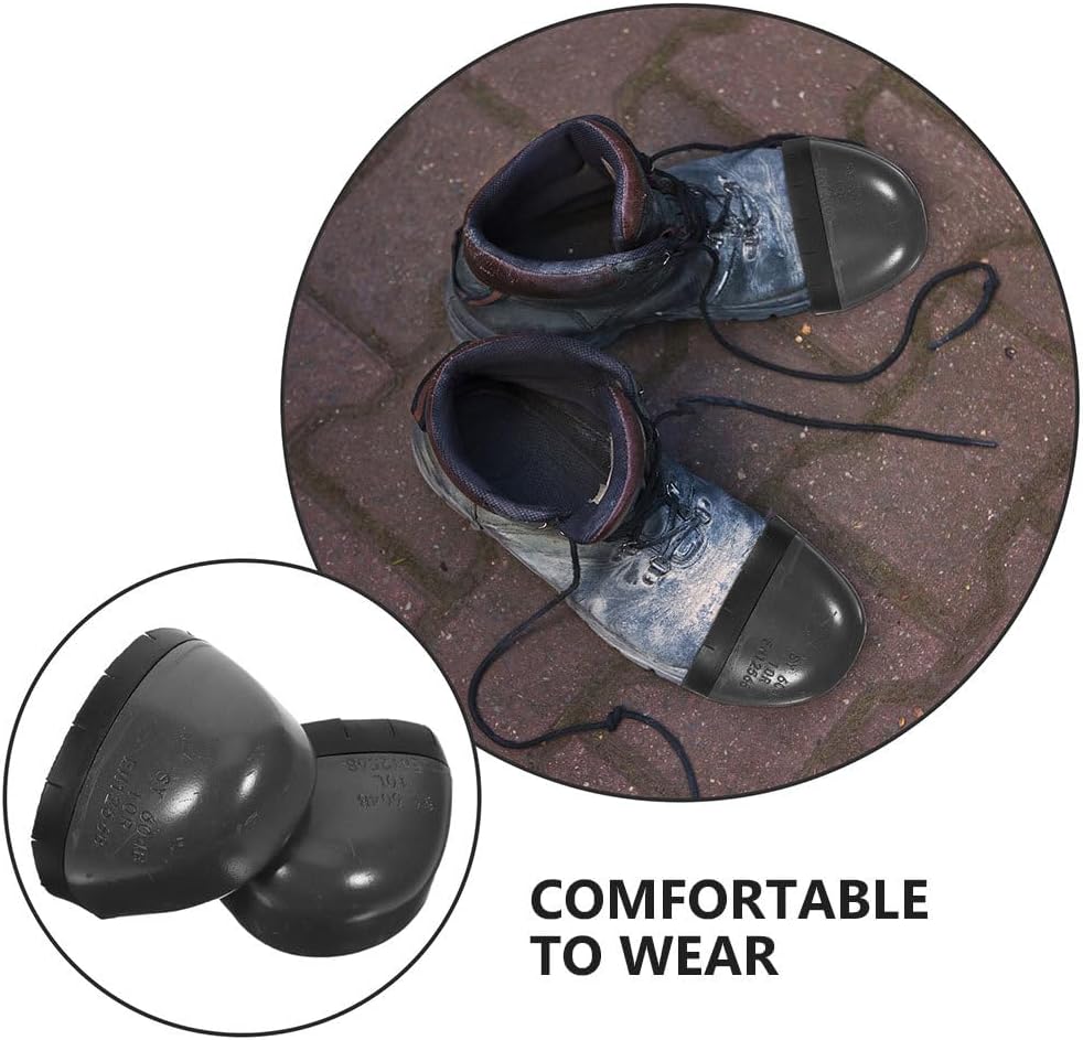 GLEAVI 2 Pairs Steel Toe Caps for Shoes: Alloy Safety Guards with Rubber Edge, Under-Insole Metal Boot Inserts for Work, Construction (EU 44 / US Men 10-10.5)