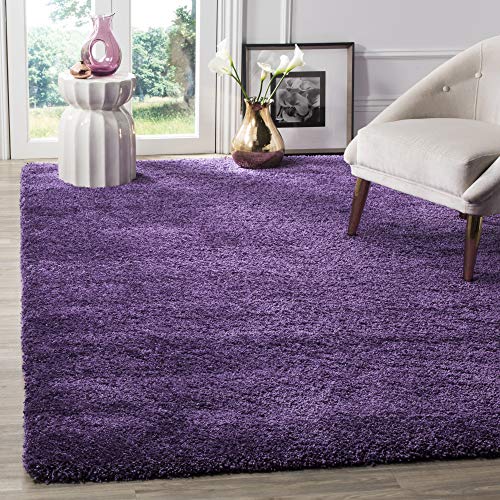 Safavieh Milan Shag Collection 6' X 9' Purple Sg180 Solid Non-Shedding Living Room Bedroom Dining Room Entryway Plush 2-Inch Thick Area Rug #TOP1