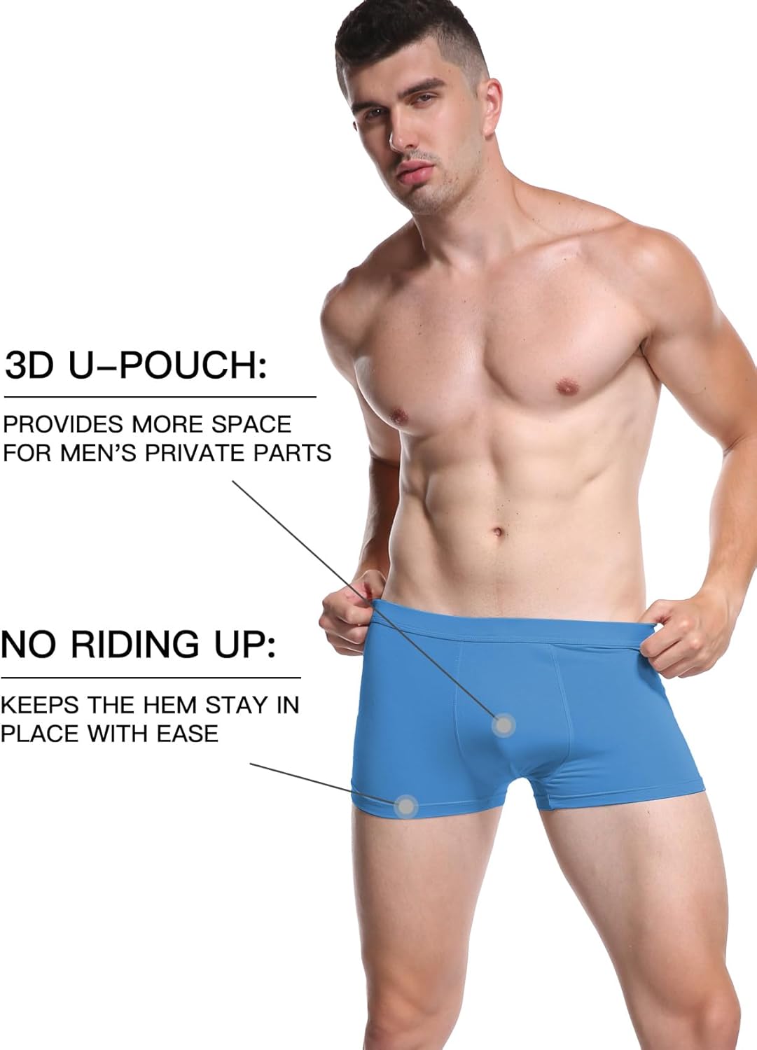 youlehe Men's Underwear Soft Bamboo Viscose Boxer Briefs Stretch Trunks Pack - Image 4