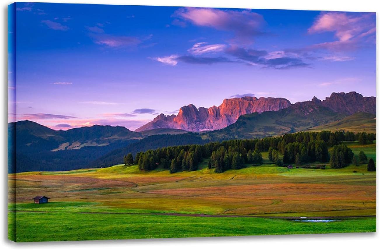 IKYE Framed Natural Landscape Canvas Art Painting Cloud Valley Mountain Modern Landscape Prints Living Room Home Wall Art Decor Pictures 70x105cm(27.5x41.4in) Framed