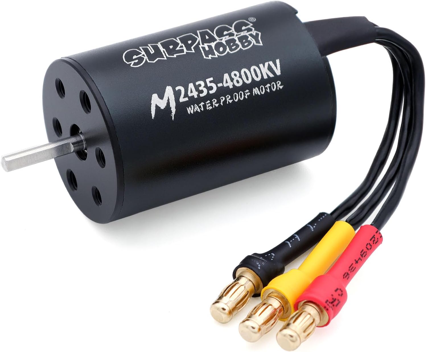 SurpassHobby 2435 4800KV Brushless Motor 2mm Shaft High Speed Waterproof Motor and for 1/16 1/18 Remote Control Cars Trucks Off-Road Vehicle