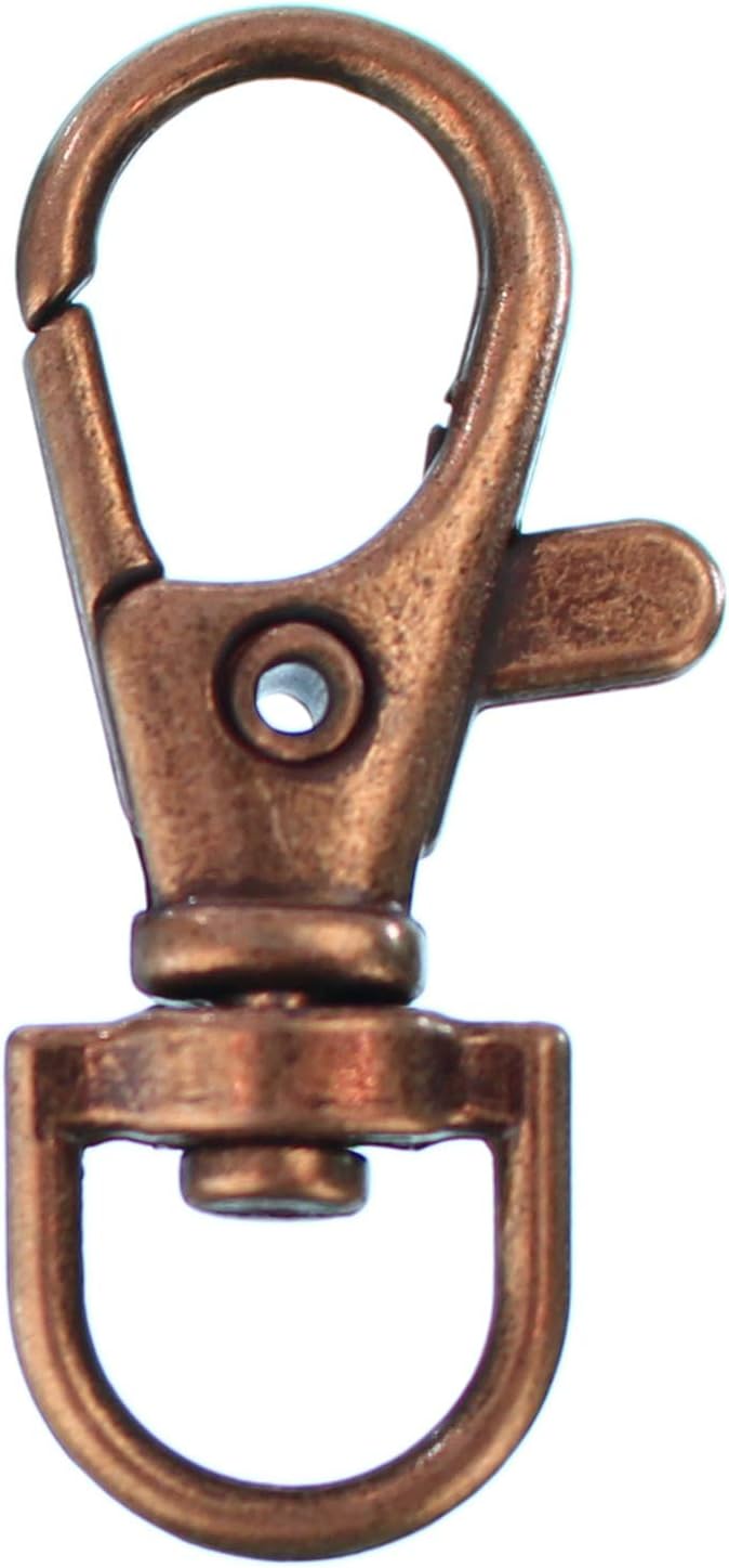 CleverDelights 1.5 Swivel Lobster Clasps - Antique Copper Color - 50 Pack