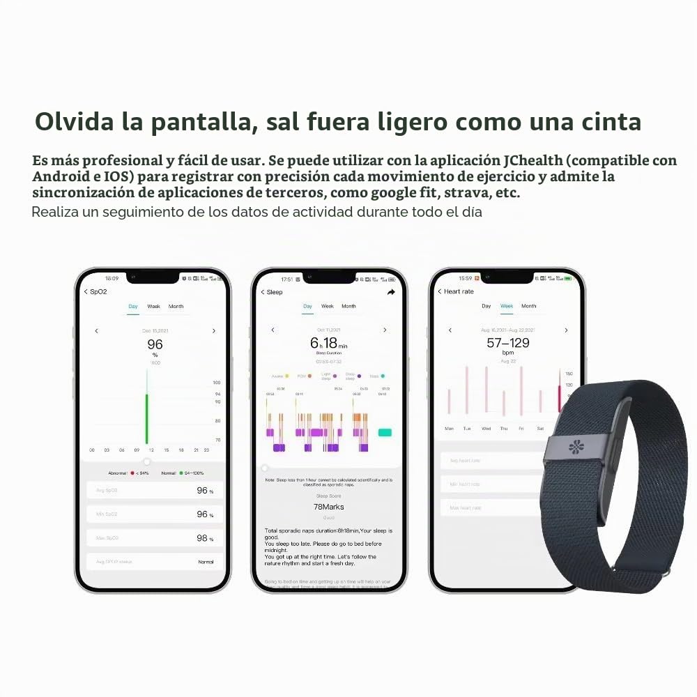 Ethelred Pulsera inteligente 2208A con monitor de ritmo cardíaco, podómetro, monitor de actividad física para hombres y mujeres, pulsera electrónica (plata)