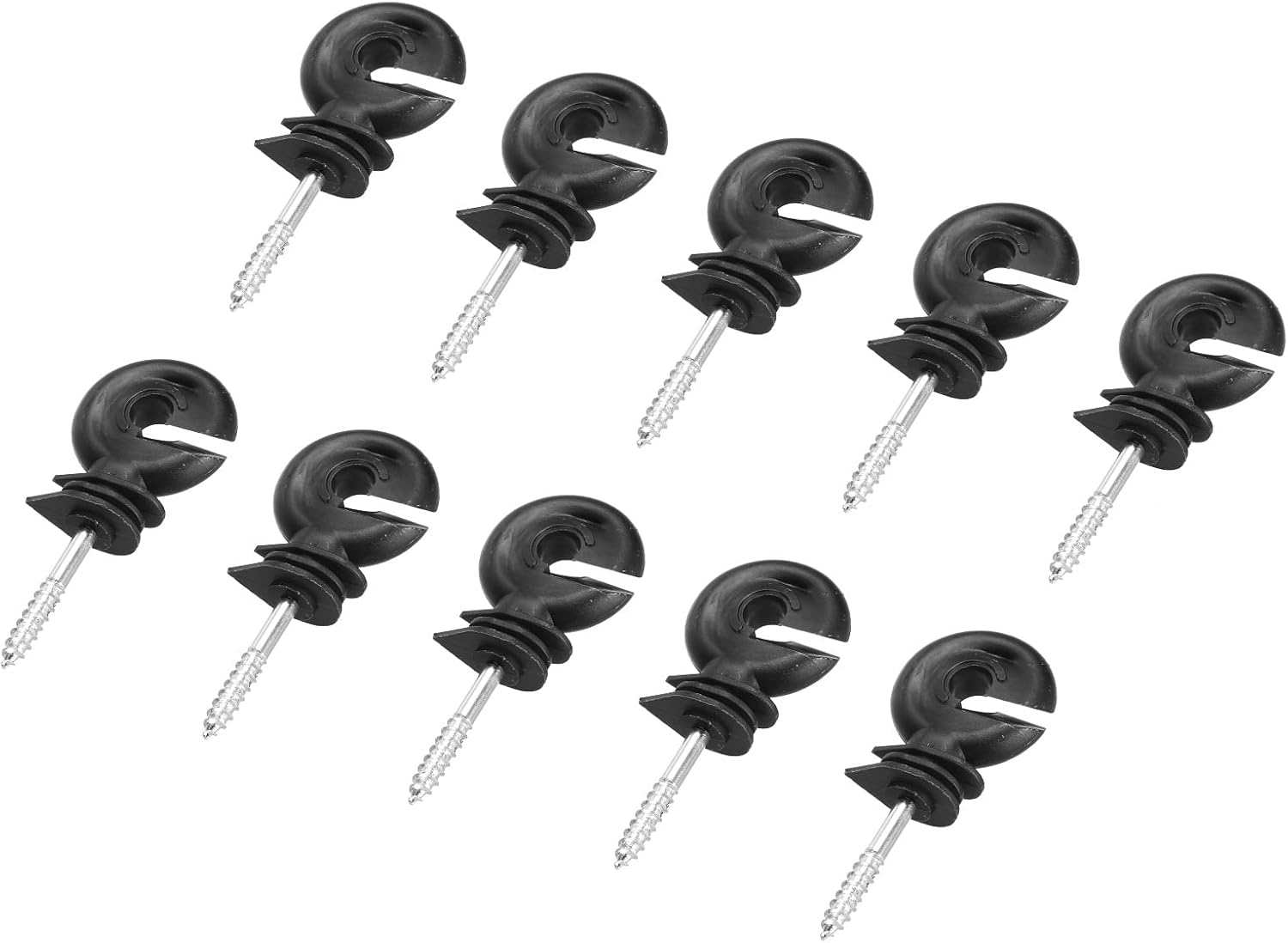 PATIKIL Electric Fence Insulator Screw-in Ring Insulator 25pcs Wood Post Insulator Black for Farm Fencing Power Grid System