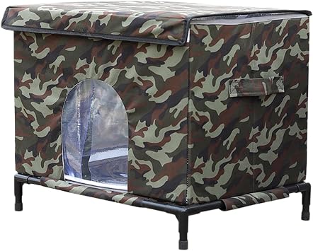Warm Funny Cat House, Outdoor Cat House - Raised Bottom Outdoor Cat House, Winter Waterproof Tent with Transparent Window, for Dog, Kitty, Chicken, Animal Outdoor Patio Balcony