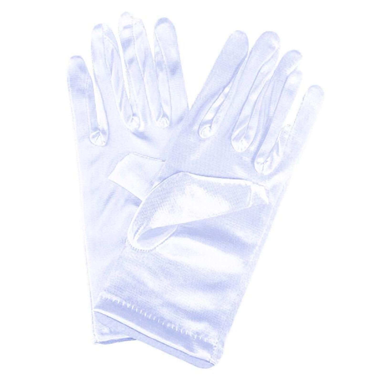 Lansonee Unisex White 1 Pair Short Satin Gloves Women's Gown Gloves Vintage Opera Wedding Banquet Dress Glove For Party Dance