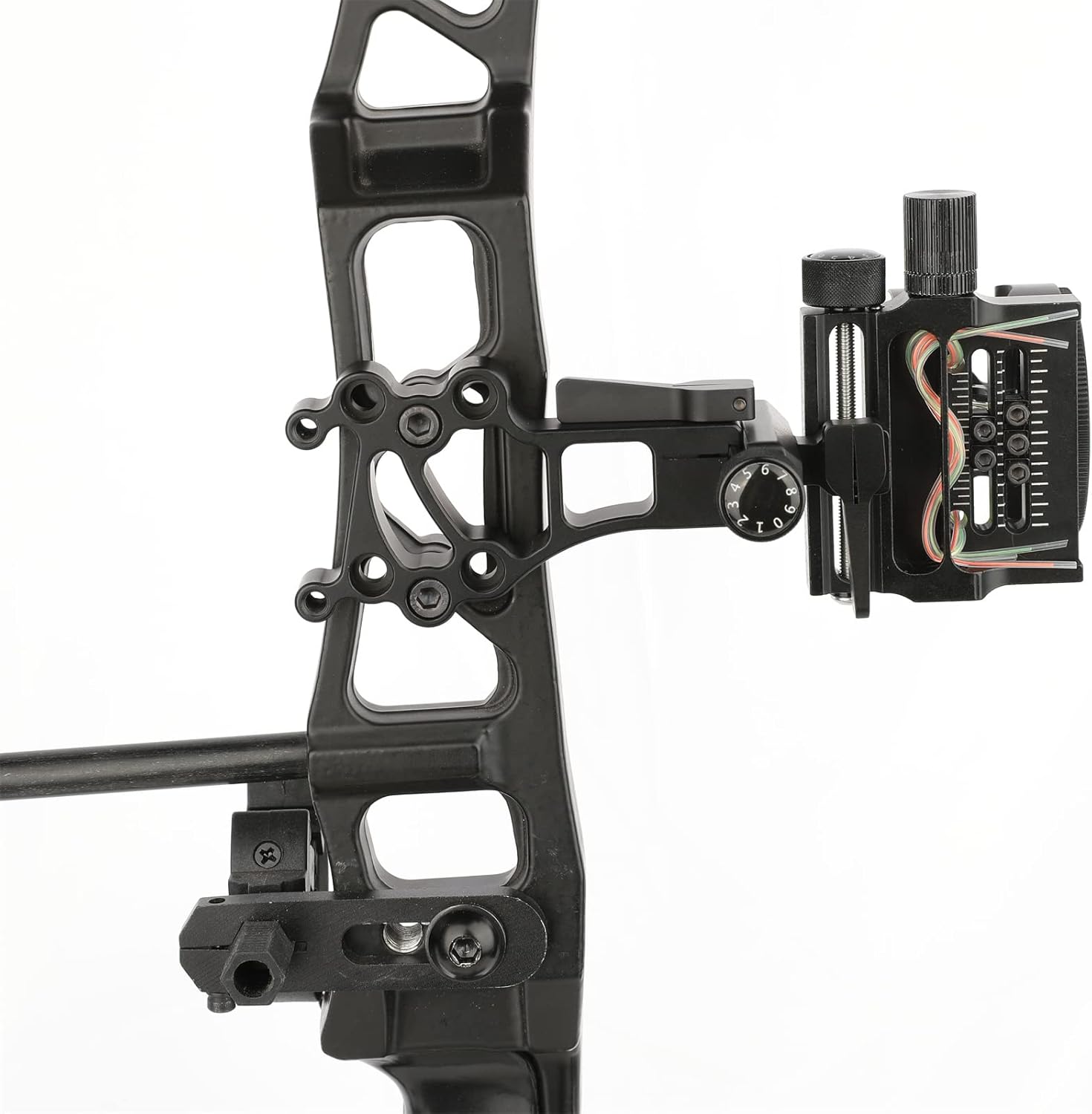 Archery 5 Pin Bow Sights 0.019 Optical Fiber Compound Bow Sight Micro Adjust Tool Less Design for Compound Bows Archery Hunting