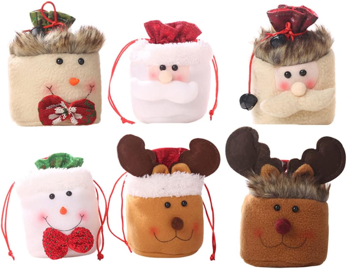 Gatuida Adorable Kids Candy Storage Bag 6pcs Christmas Treat Bags Random Style