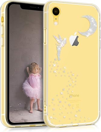 kwmobile Funda para Apple iPhone XR - Carcasa Protectora de [TPU] con dise?o de Hada Brillante en [Plata/Transparente]