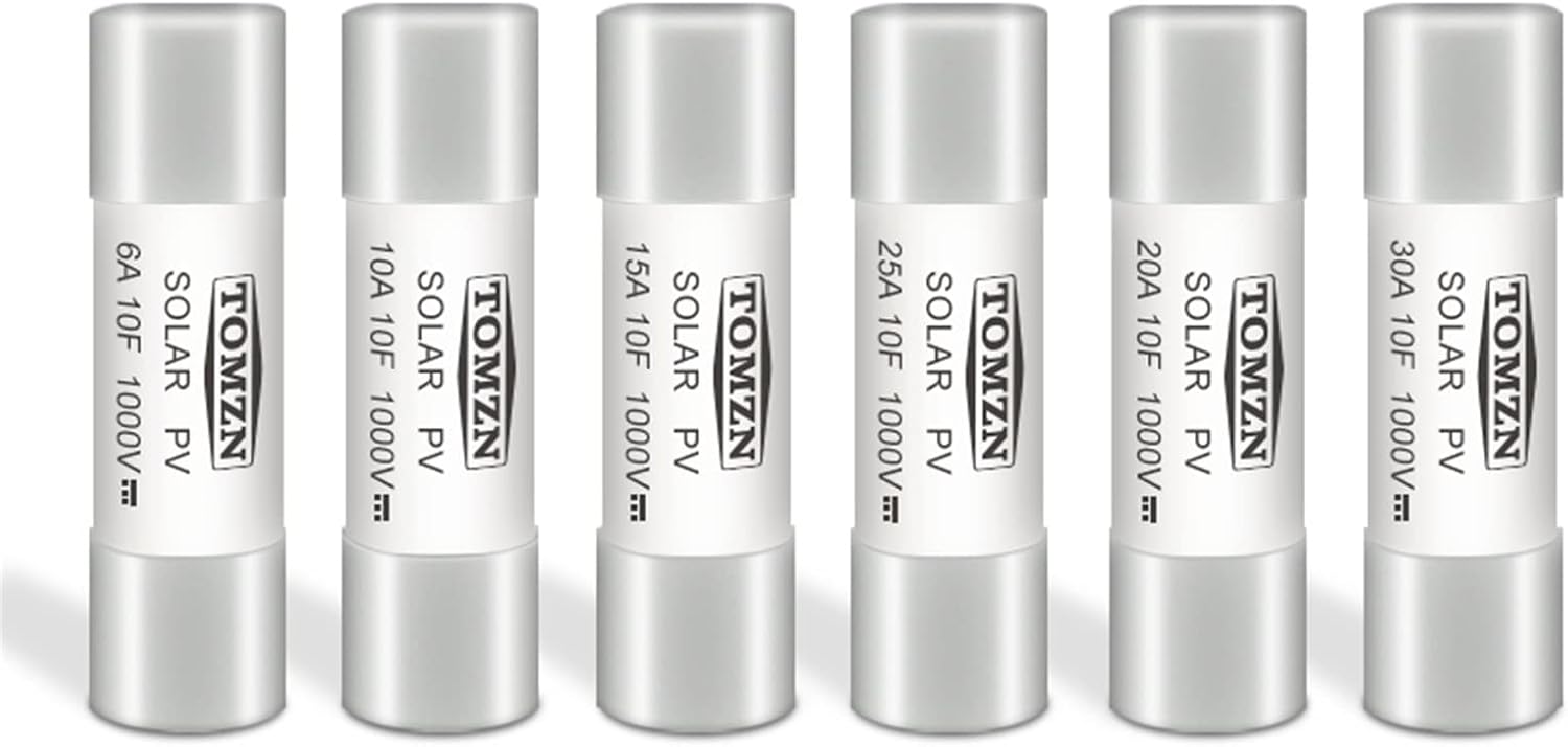 10pcs Solar DC 1000V PV Fuses 6A 10A 15A 20A 25A 30A High Voltage for Solar System Protection(30A)