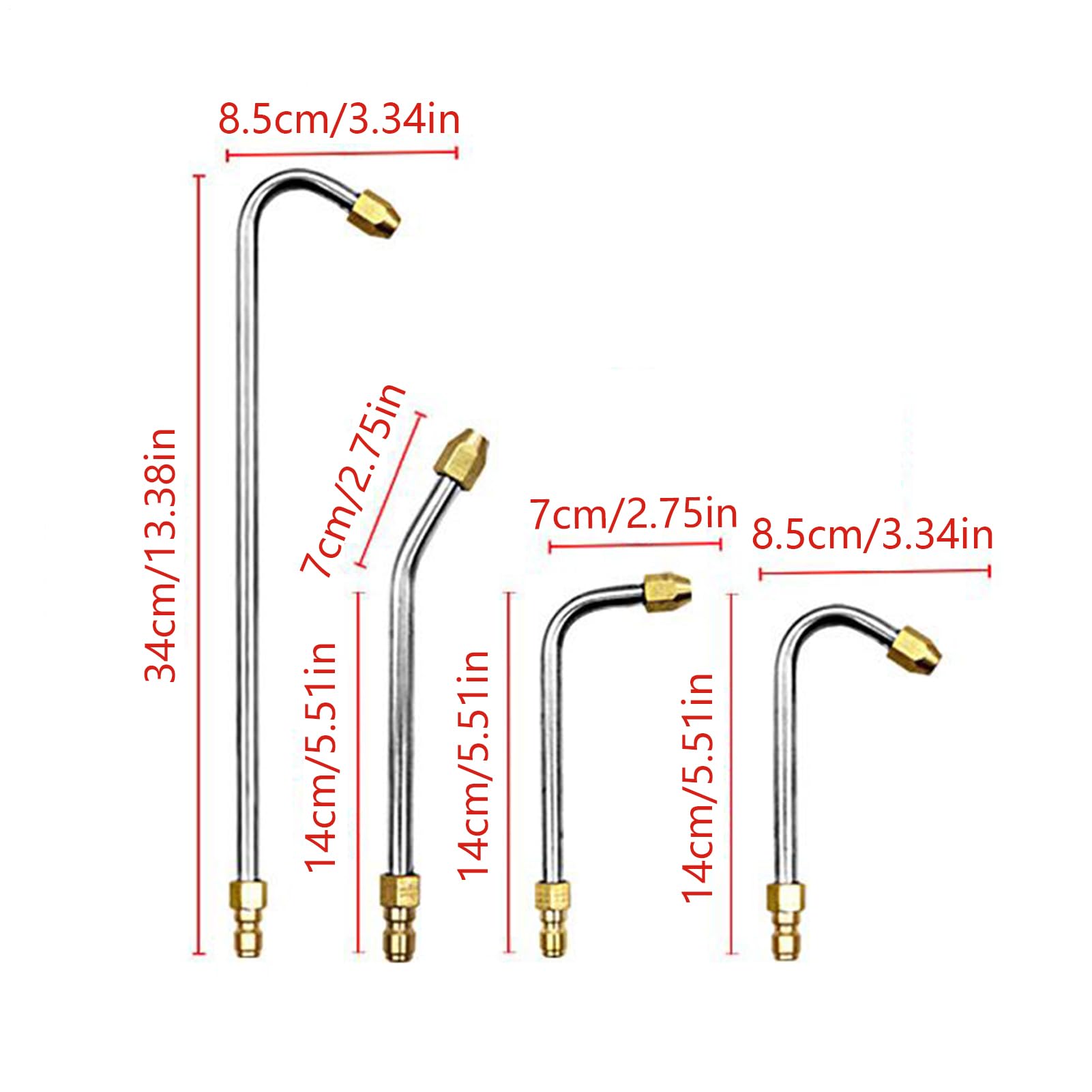 Pressure Washer Extension Wand, Angled Nozzle Attachment High Pressure Cleaning, Leakproof Connector Patio Garden Car Washing Equipment, Used for Outdoor, 34x8.5x1.2cm