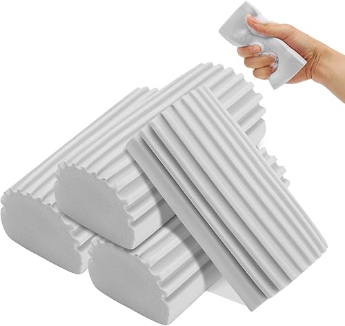 Paquete de 4 esponjas húmedas limpias, cepillo de limpieza de esponja, esponja raspadora para limpiar persianas venecianas y de madera, rejillas de