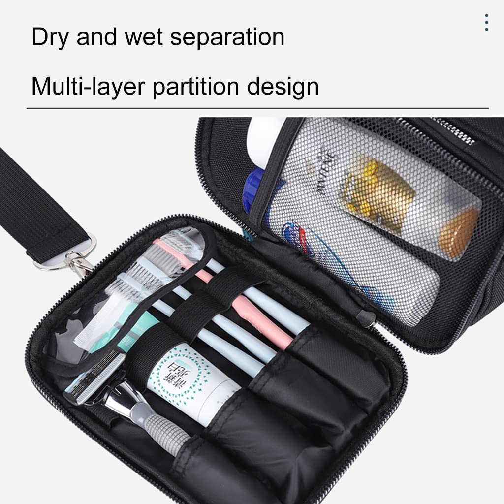 Neceser para Colgar en Estante, Organizador de cosméticos de Viaje, Bolsa de baño para Ducha, para Hombres y Mujeres, se Puede Llevar en la Mano/Hombro (Color: Negro, tamaño: 28 *