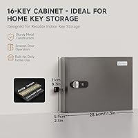 Vista 2 de Caja de Bloqueo de Llaves WeHere, Gabinete de Pared con 16 Etiquetas de Llaves y Cerradura de Combinación - Mini ERP - Ideal para Valetos, Hoteles