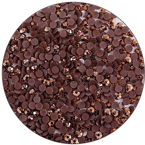 3000 Pieces SS6 2mm Flatback Rhinestones Clear Glasses Round Gems AB Crystals for Nail Art DIY Crafts Clothes Glitter Stones Bronze