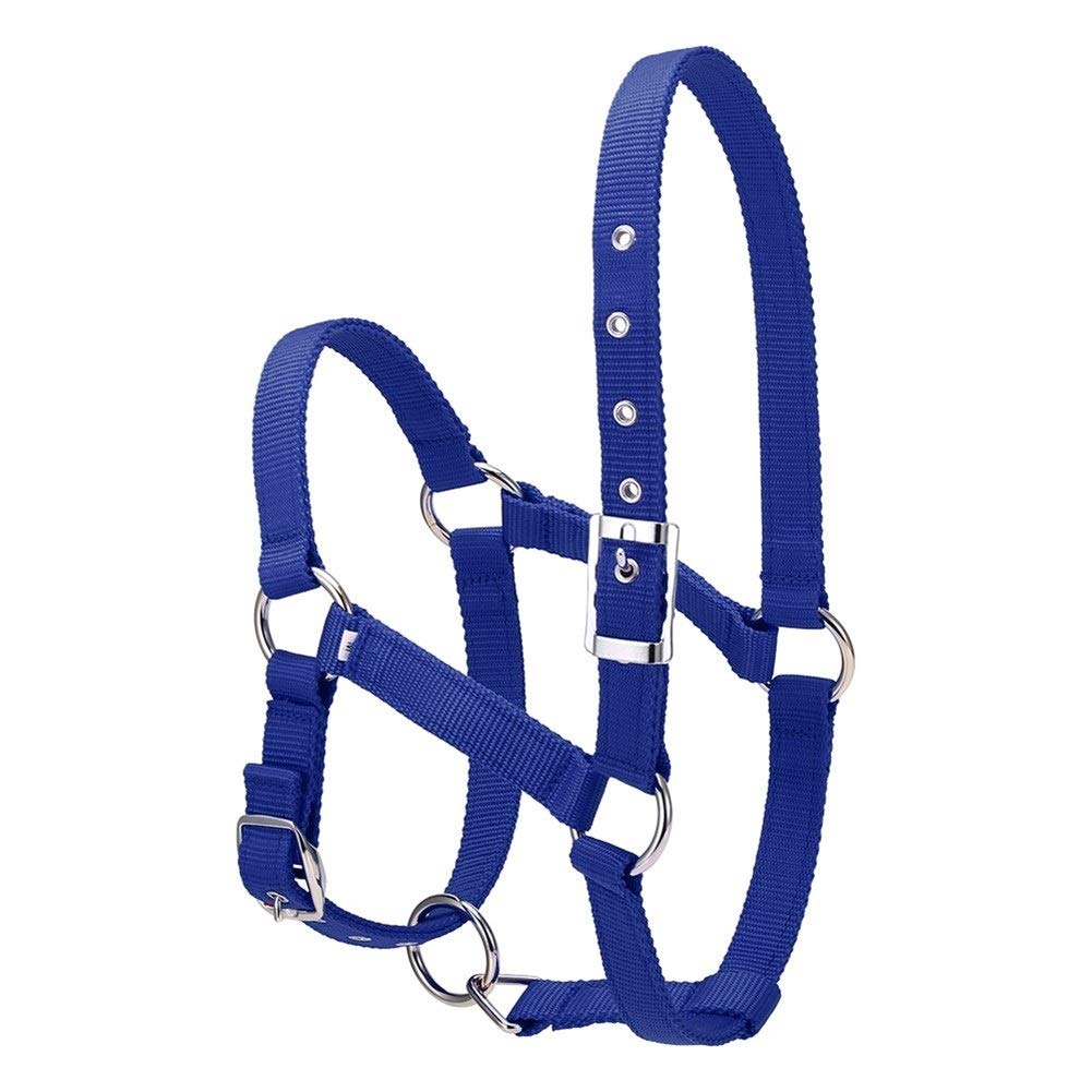 JINGBA S/M/L de 6 mm Collar Espesado de la Cabeza de Caballo Cuerda Ajustable Halter Brida de Seguridad ronzal Hípica Racing Equipo de Entrenamiento (Color : Red L)