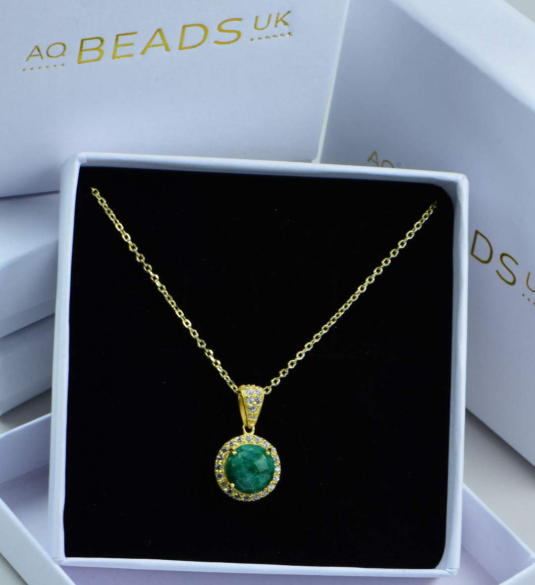 Collana Birthstone Pietra semipreziosa Collana Pendente in vera pietra preziosa- Argento sterling 925 con vermeil in oro 18k- 16 "-18" Collana regolabile Gioielli per donna