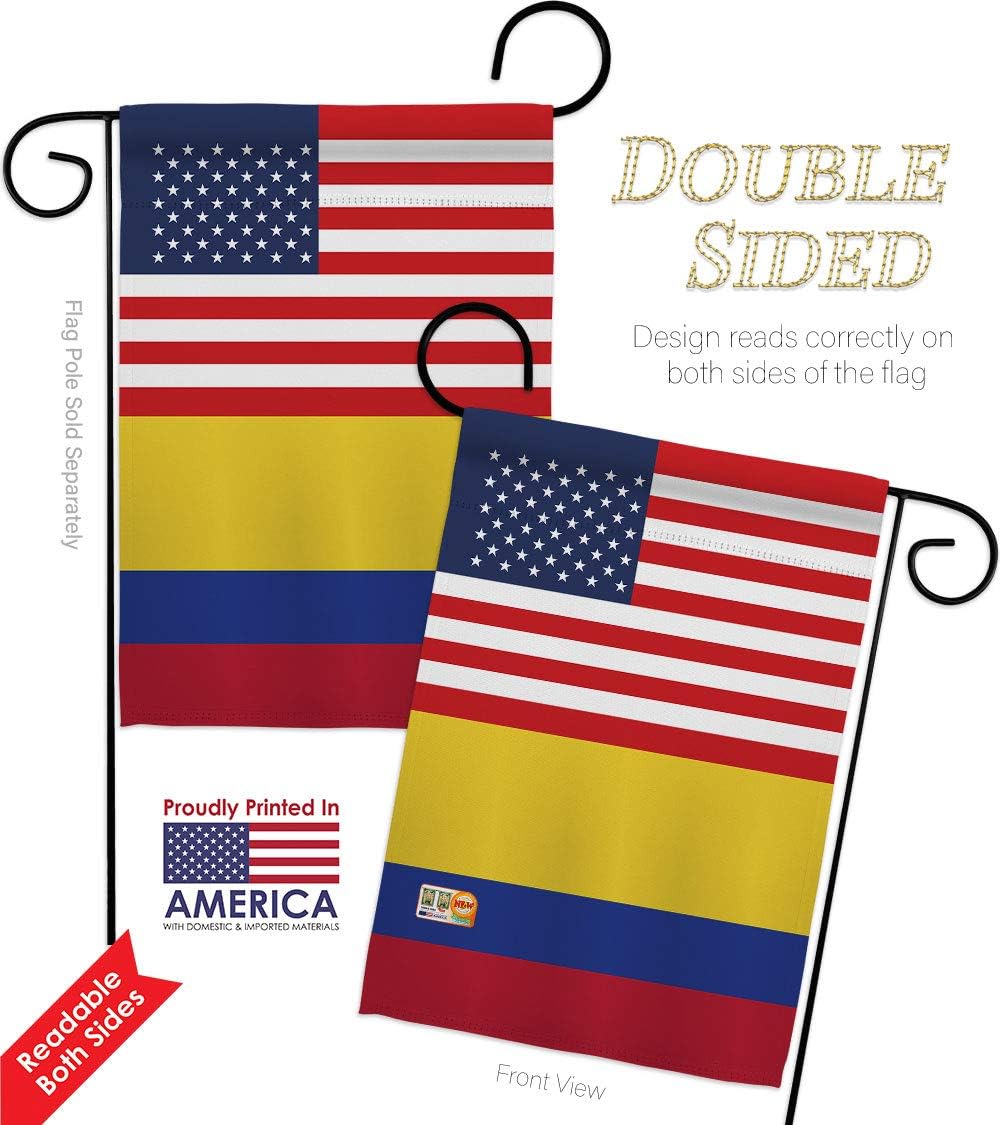Colombia US Friendship Garden Flag Set Mailbox Hanger Regional USA American Alliance World Country Particular Area Small Decorative Gift Yard House Banner Double-Sided Made In 13 X 18.5