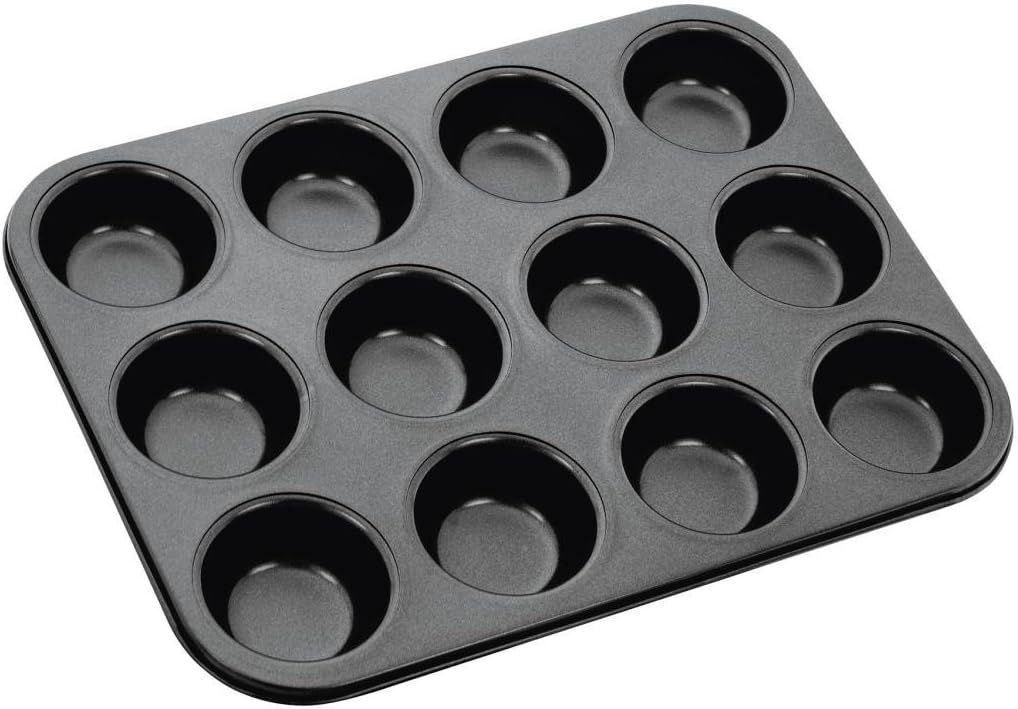Bulfyss Small Mini Outperform Aluminium Nonstick 12-Slot Muffin Pan, Cupcake Mould (Large Size, 35L x 26W x 3H CM)