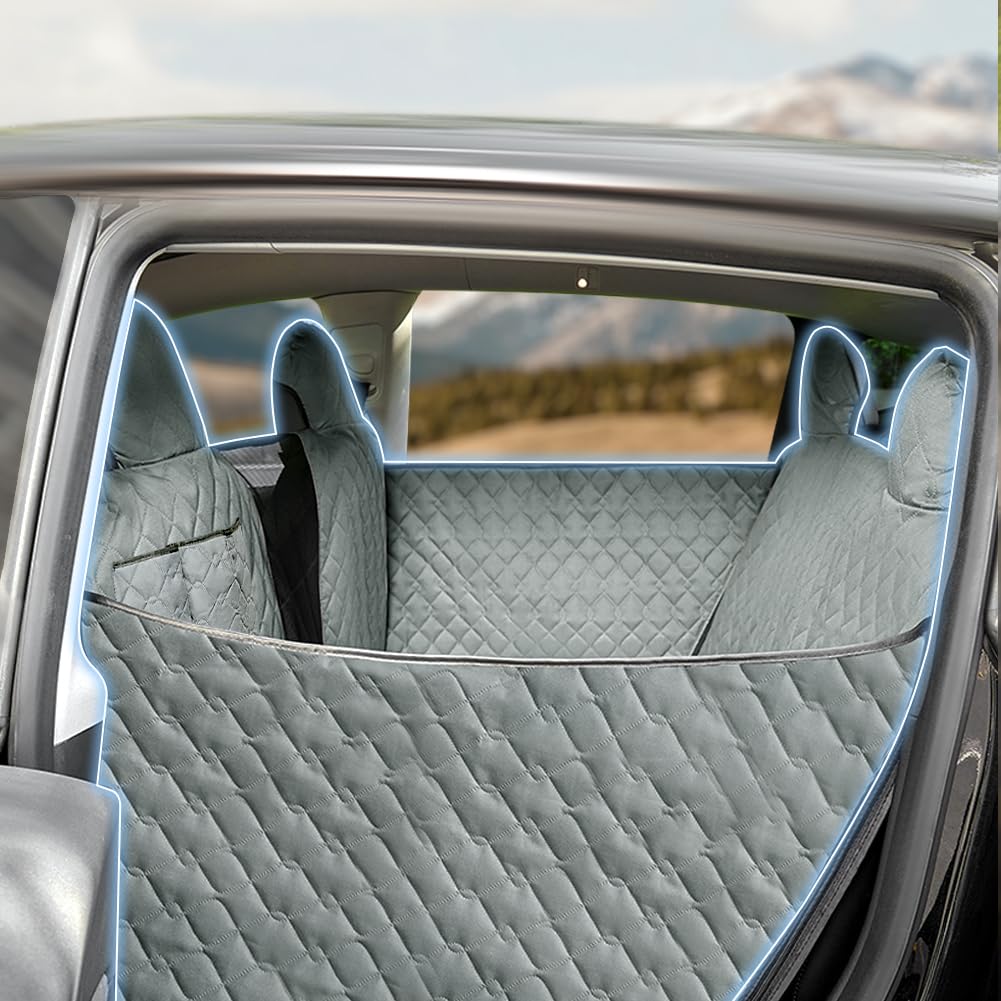 TESBEAUTY Funda de asiento para perro para Tesla Model Y Tesla Model 3 Tesla Model S Funda de asiento trasero para mascotas 100% impermeable todo protegido antiarañazos