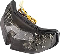 Vista 2 de MZS Luz trasera para motocicleta, LED de señal de giro integrada parpadeante humo compatible con FZ1 Fazer 2006-2015 / FZ8 2011-2013