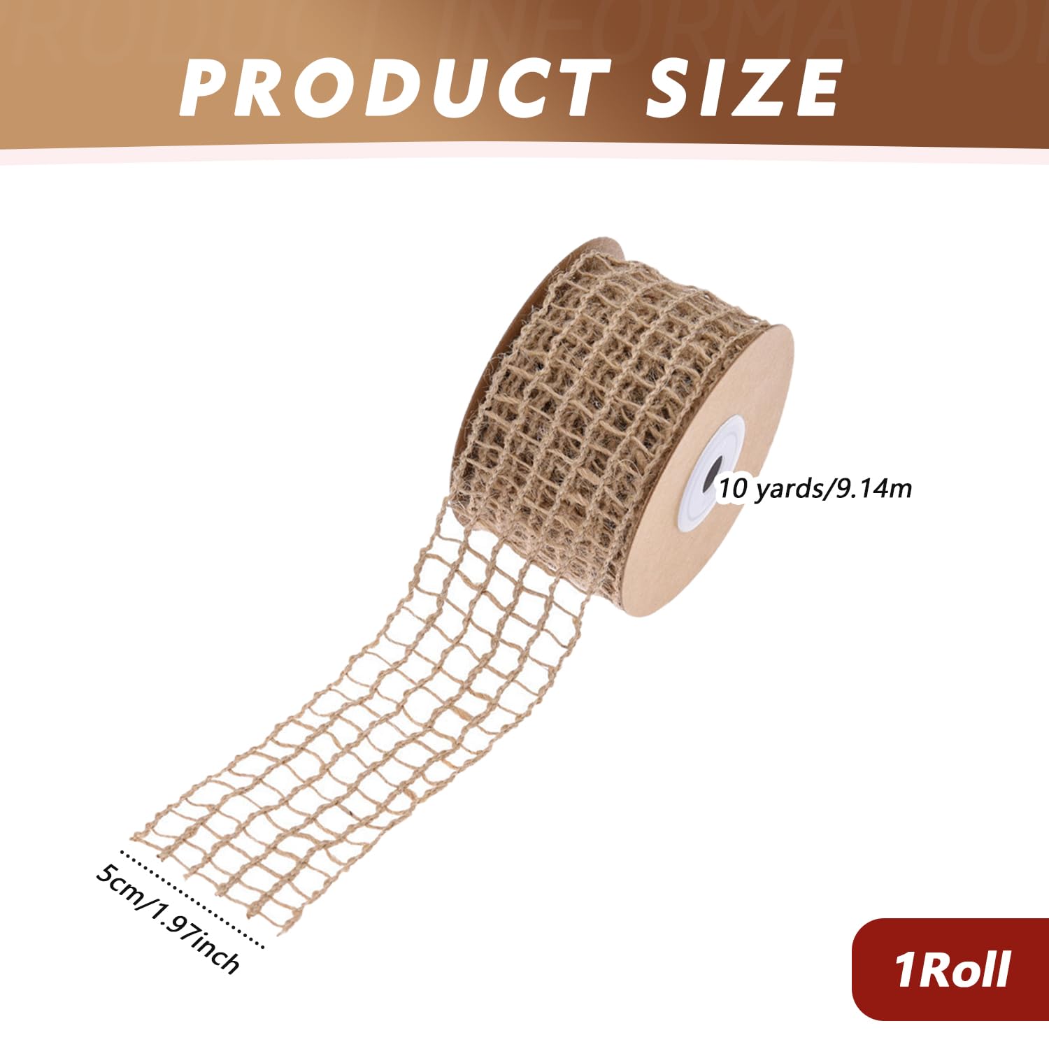 Sourcing Map Toile De Jute Artisanat Dentelle Ruban Rouleau