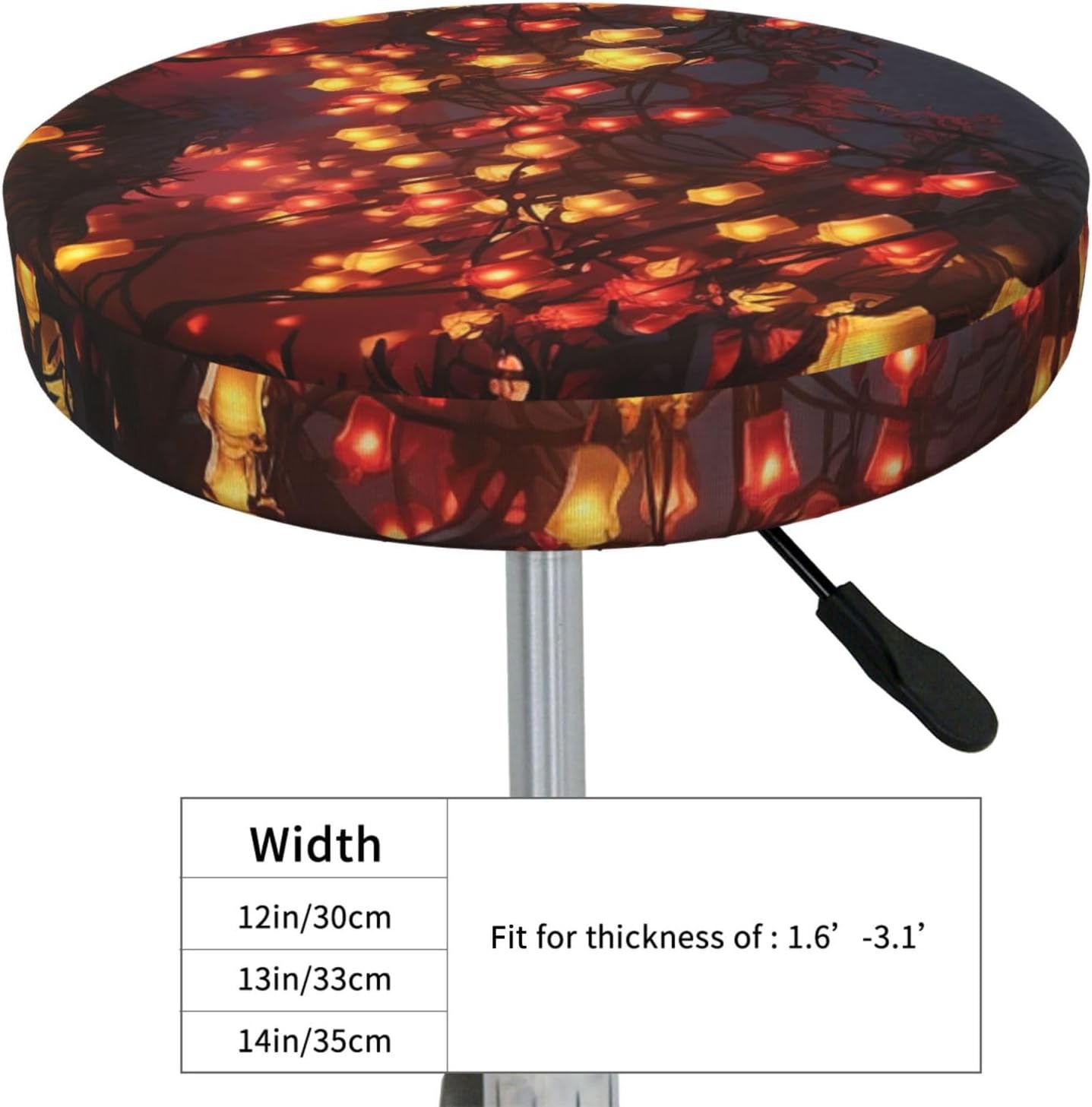 Bar Stool Cover Round Elastic Stool Cushion Covers Paper Lantern Bar Chair Cover Washable Stool Cushion Slipcover Stretch Stool Seat Covers for 12-14 Inch Chair