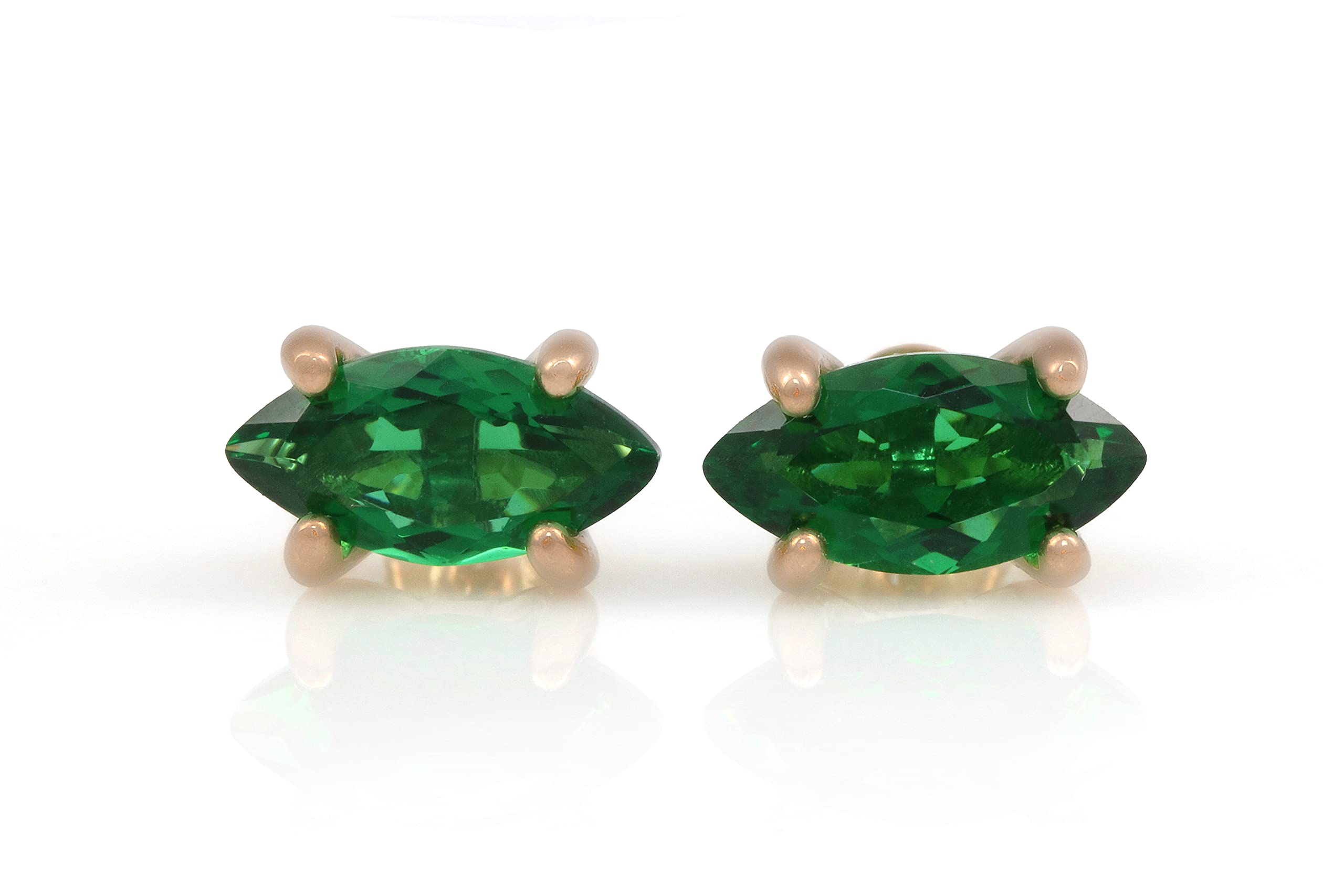 Orecchini Senza Tempo Verde Smeraldo - Delicati Orecchini Perno Verdi, Orecchini per Tutti i Giorni, Orecchini Sposa, Orecchini Delicati - Materiale Personalizzabile - Gioielli Fatti a Mano di Scatola