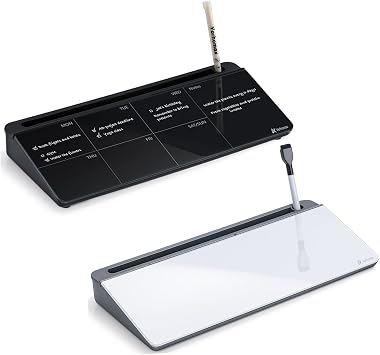 Desktop Whiteboard Black with Weekly Planner and Gray, Varhomax Desk Organizer Solution for Home Office School Art Beauty Supplies