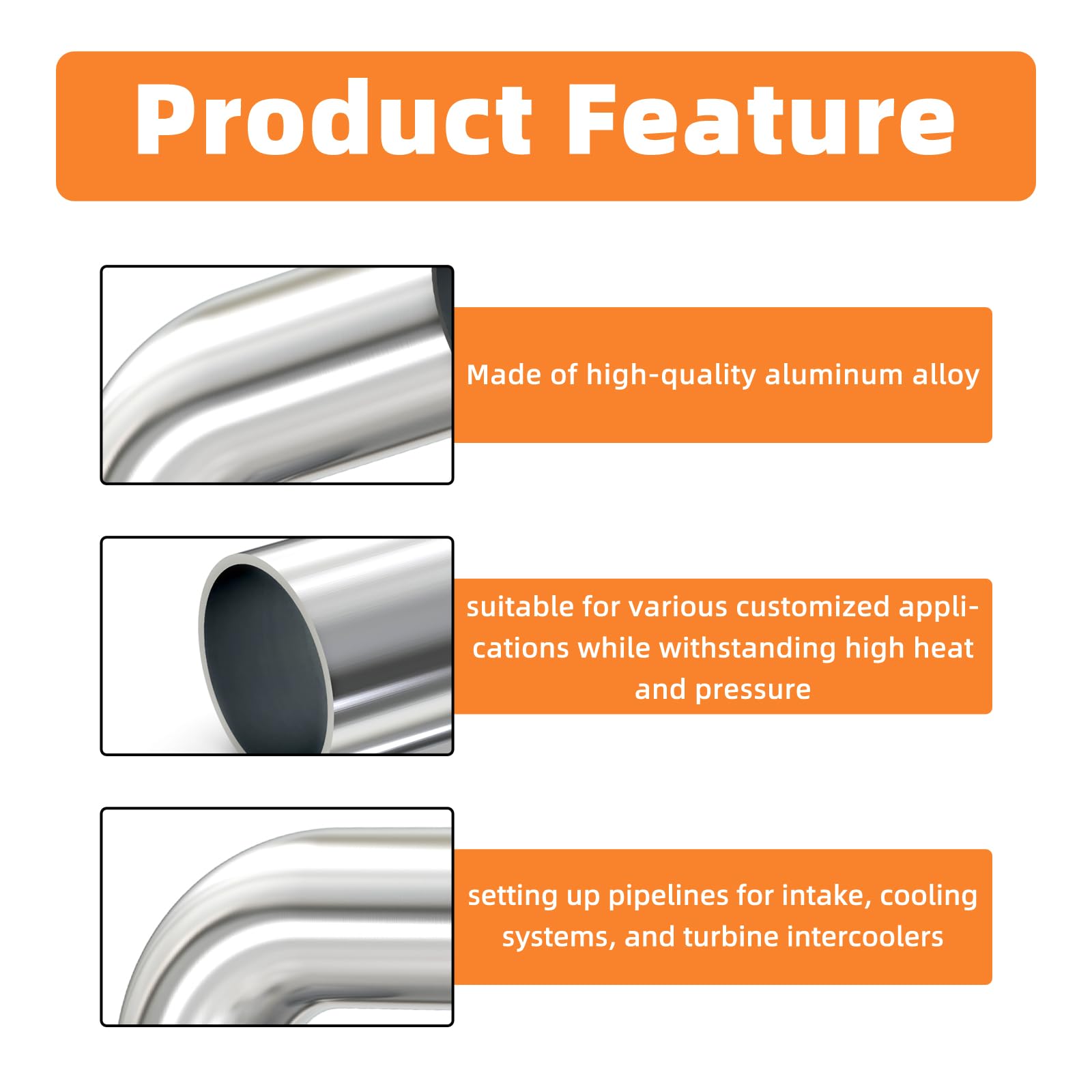 GASHER 2pezzi 90 Degree Elbow Aluminum Alloy Tube 50MM, lunghezza gamba 4" (100mm), tubo per sistemi di raffreddamento