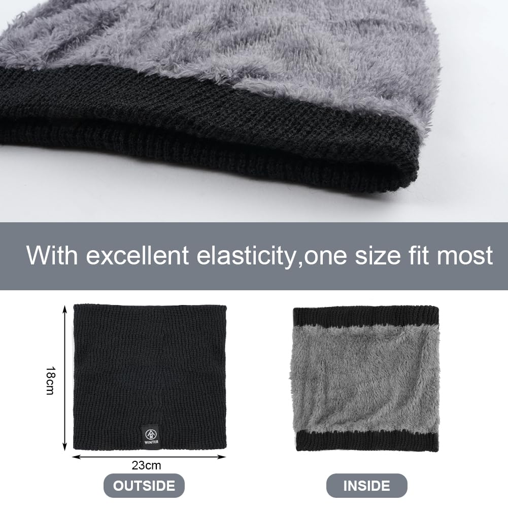 flintronic Scaldacollo In Pile, Sciarpa Scaldacollo Invernale a Termica Antivento, Sciarpa Circolare a Maglia Spessa, Snood Termici per Uomo e Donna per Ciclismo Corsa Sci