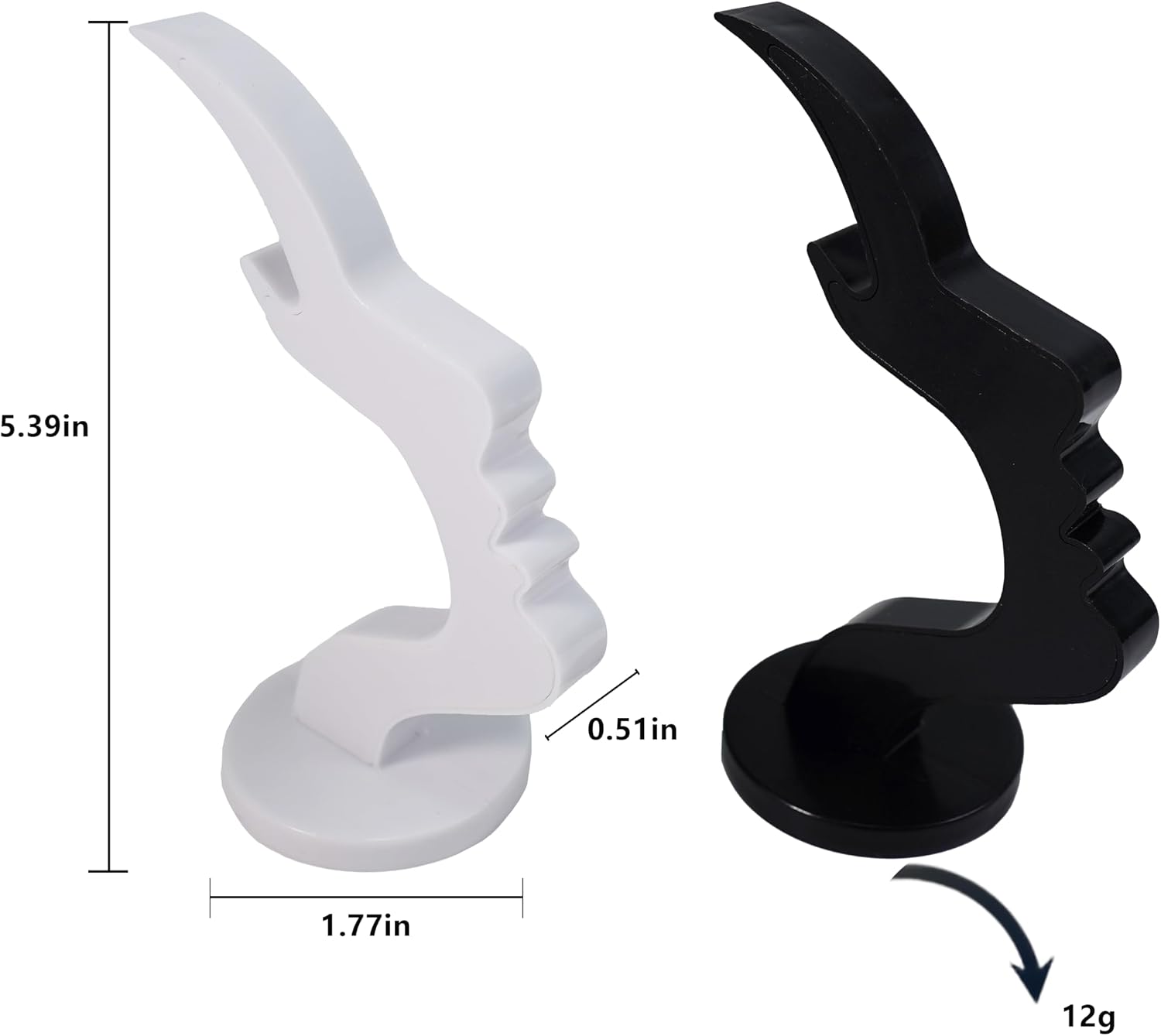 Desktop Glasses Holder Stand, Abstract Face Design, 2-Pack Black & White Eyeglass Sunglasses Organizer for Desk, Nightstand, Office, Decorative Display Art