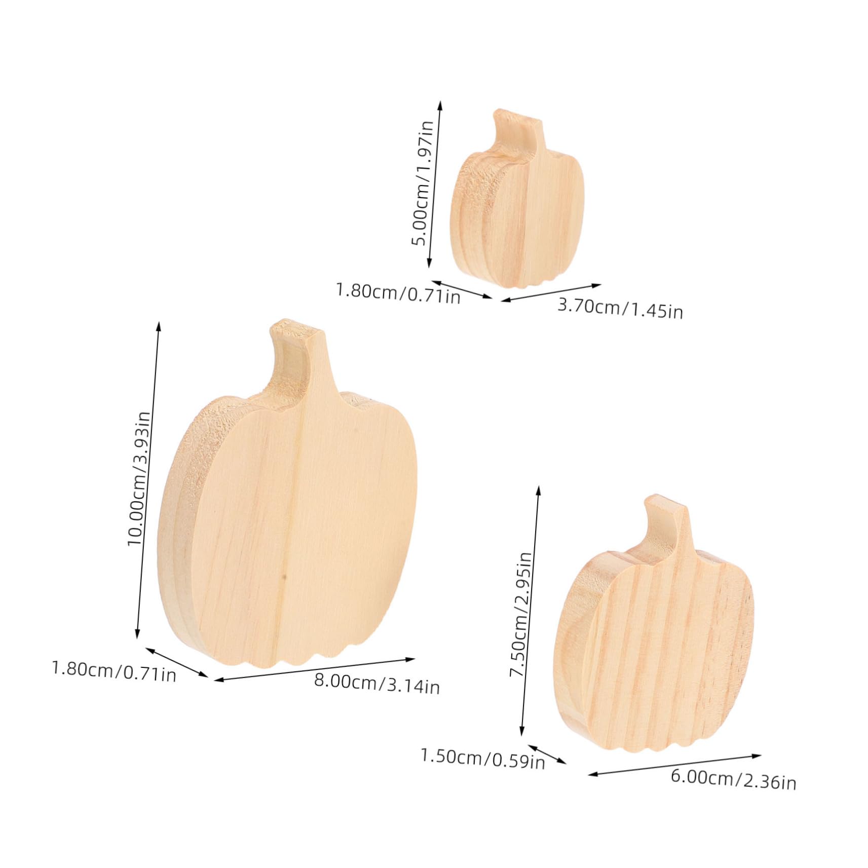 STOBAZA 12piezas Calabaza De Madera Sin Terminar Decoración De Otoño para Acción De Gracias Adorno De Calabaza De Madera para Decoración De Oficina y Hogar