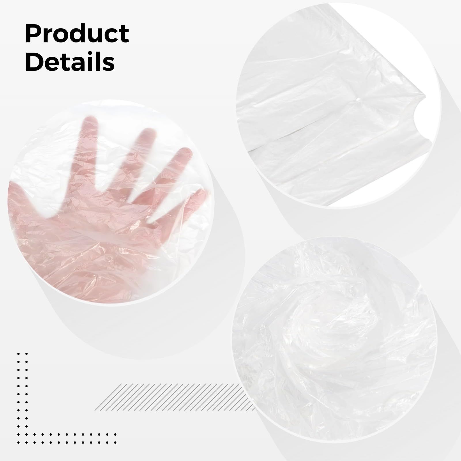 100 sztuk dużych plastikowych jednorazowych peleryn do salonu fryzjerskiego z dekoltem w kształcie litery U do cięcia, farbowania i stylizacji, wodoodporne 90 x 119 cm, Przezroczysty, rozmiar