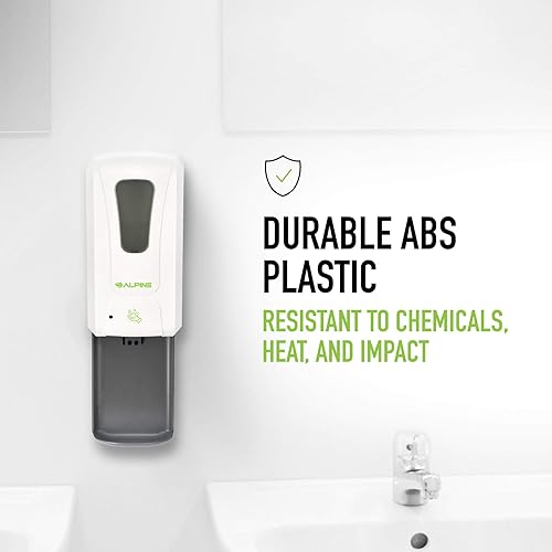 Miniatura 6 de Alpine Dispensador automático de desinfectante de manos, dispensador de jabón sin contacto con bandeja de goteo para restaurante, hospital, escuela,