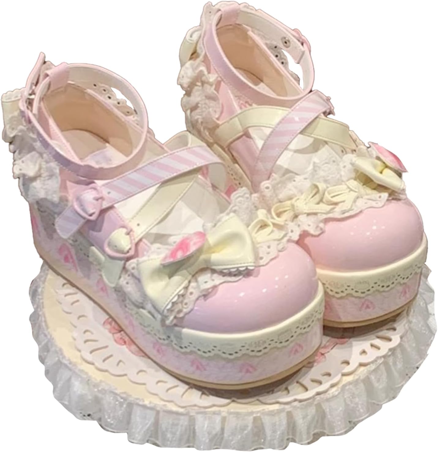 Pink Platform Mary Jane Shoes Women - Y2K Lolita Style
