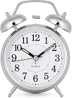 Relógio De Mesa Vintage Antigo Clássico Com Luz Led Noturna Em Metal Analógico Para Decoração Quarto - Despertador Elegante e Funcional