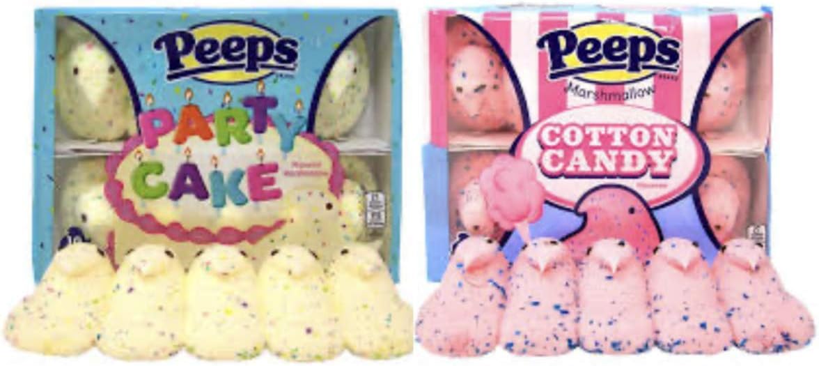 Easter Peeps Variety Pack of 4 - Flavors( Cotton Candy & Party Cake)