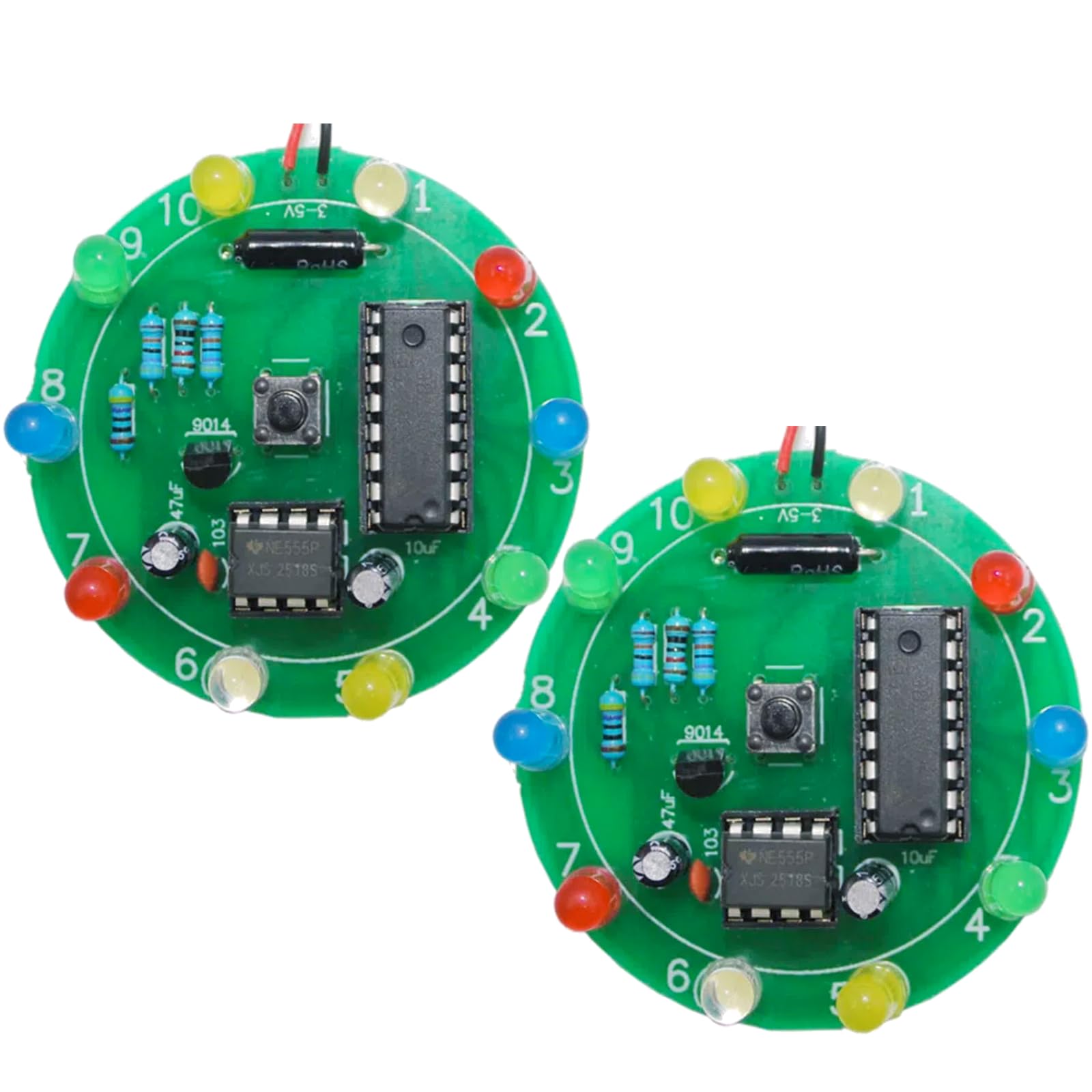 EGSCST 2PCS Soldering Practice Kit CD4017 NE555 DIY Lucky