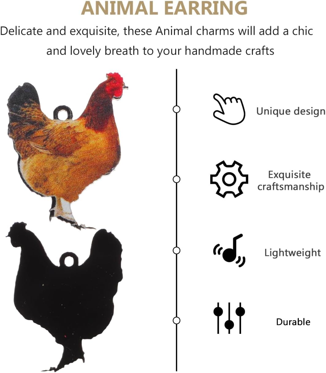 20Pcs Chicken Beads Mini Chicken Hen Charm Pendant for DIY Jewelry Making Earring Necklace Keychains - Image 4