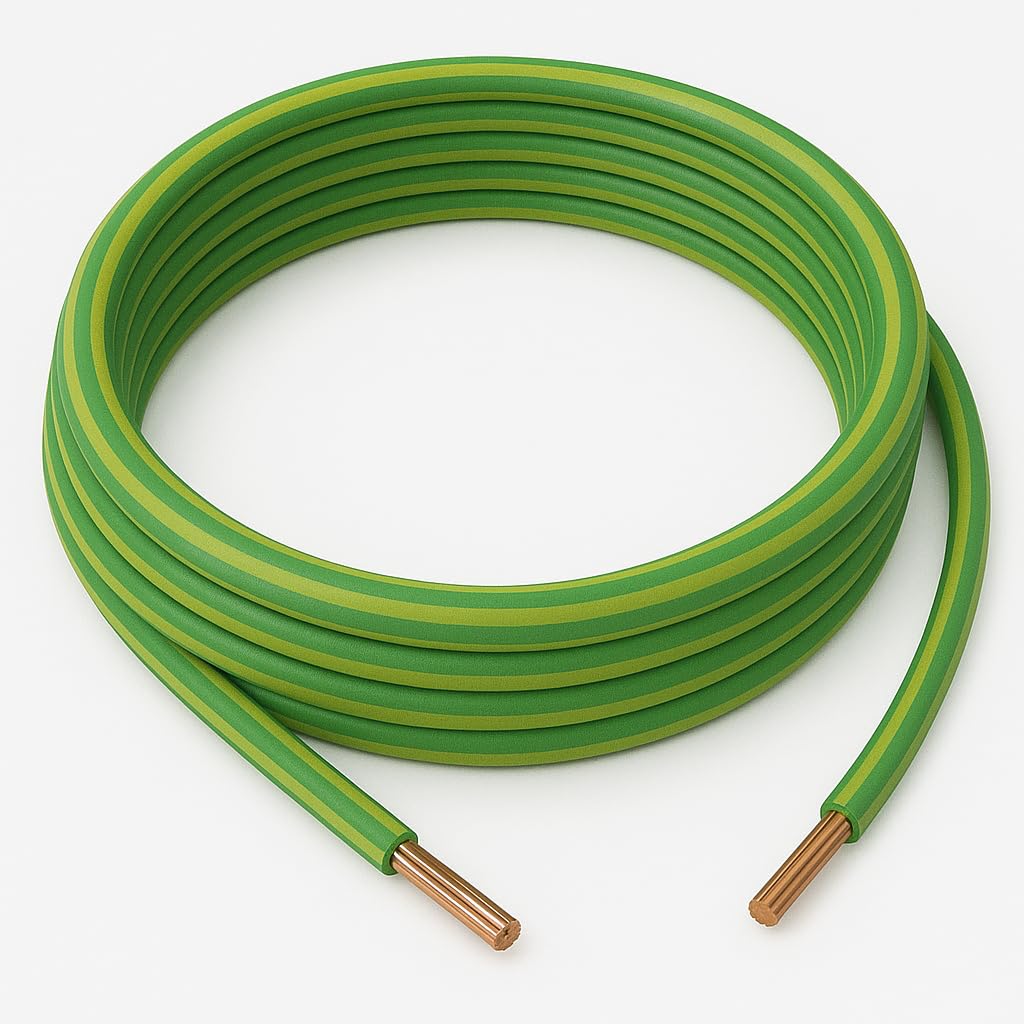 10.0mm Earth Cable 6491X Green & Yellow Round Solid Strand PVC | 10m Pack