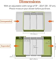 Vista 2 de Lifewit Utensil Organizer for Kitchen Drawers, Expandable Cooking Utensil Tray, Adjustable Cutlery Silverware Flatware Holder, Plastic Spatula Tools