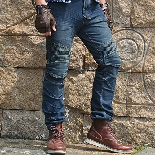 image for CLSQLXYJZC Anti-Drop Motorbike Pants for Men, with Removable Armour an
