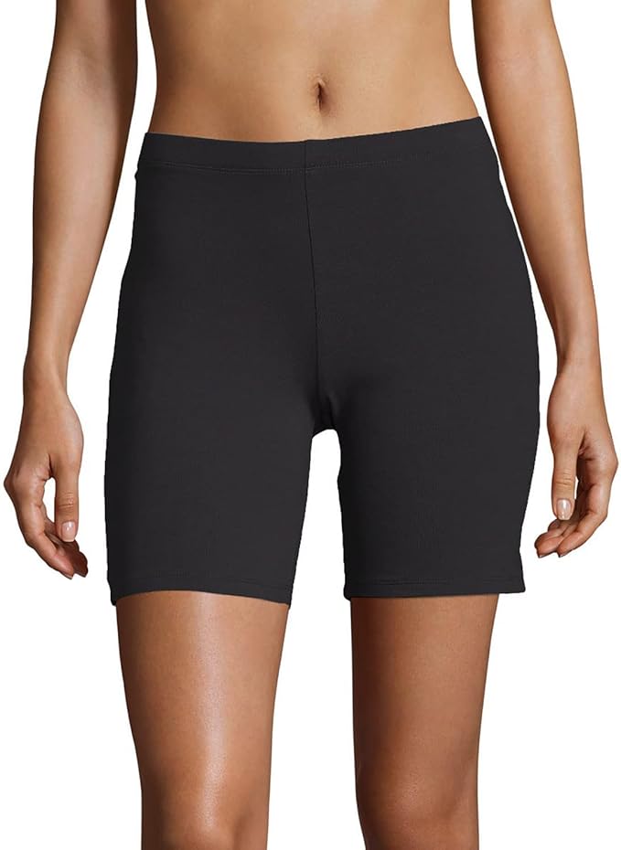 Hanes Women's Stretch Jersey Bike Shorts, Women’s Cotton Bike Shorts