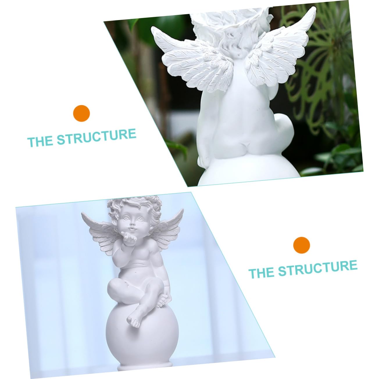 ABOOFAN Statua di Angioletto Seduto in Resina Bianca Decorazione per Giardino Regalo Personalizzabile per Compleanno