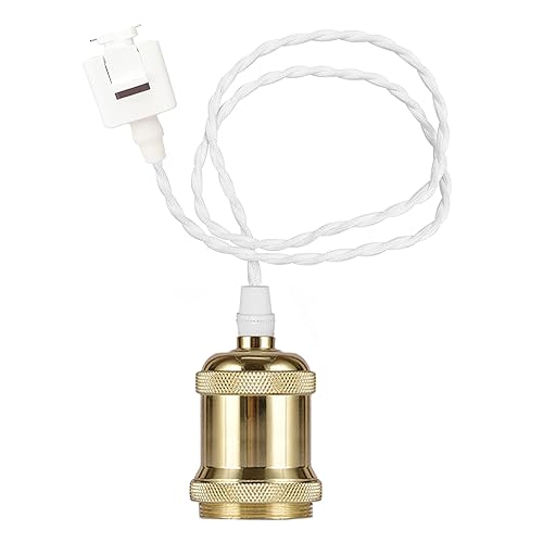 J-Type Track Colgante Light White Weave Rope Cord Gold Socket Retro Style Mini Iluminación Industrial Fábrica Cabezales de Iluminación Colgante